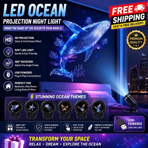 Led ocean projector night - ocean,
