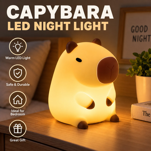 Cute capybara led night - led, light