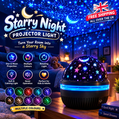 Starry night light projector - night,