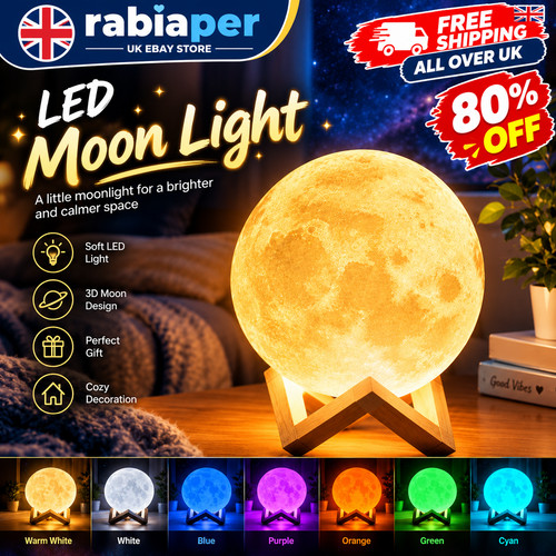 Led moon lamp night - led,
