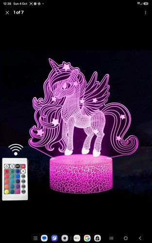 Unicorn night light - unicorn, 3d